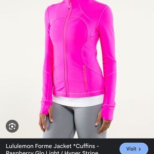 Lululemon Athletica Pink Performance Jacket with Thumb Holes